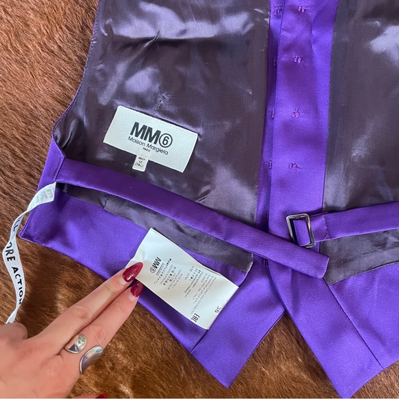 NWT MM6 MAISON MARGIELA PURPLE BACKLESS HALTER WAISTCOAT VEST TOP - Picture 6 of 6